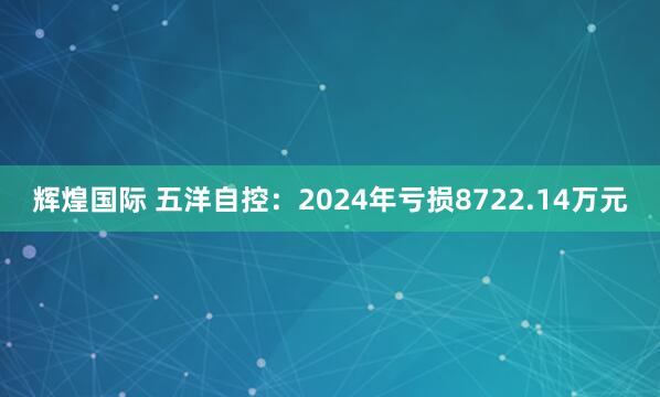 辉煌国际 五洋自控：2024年亏损8722.14万元