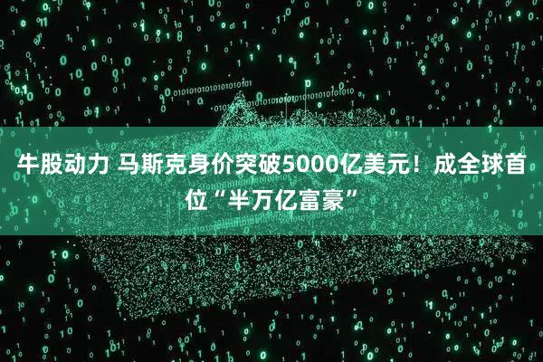 牛股动力 马斯克身价突破5000亿美元！成全球首位“半万亿富豪”
