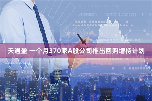 天通盈 一个月370家A股公司推出回购增持计划
